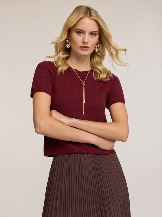 Motivi Motivi Sweter M395W003479N036 Bordowy Regular Fit