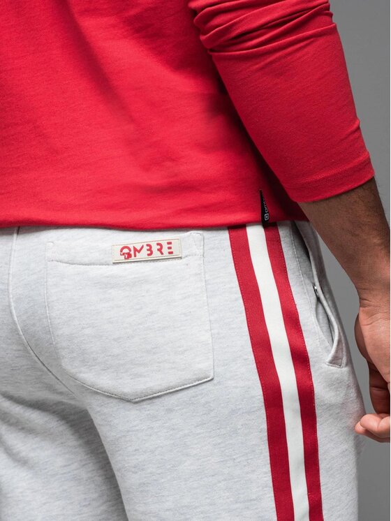 Ombre Ombre Szorty materiałowe OM-SRSK-0156 Szary Regular Fit