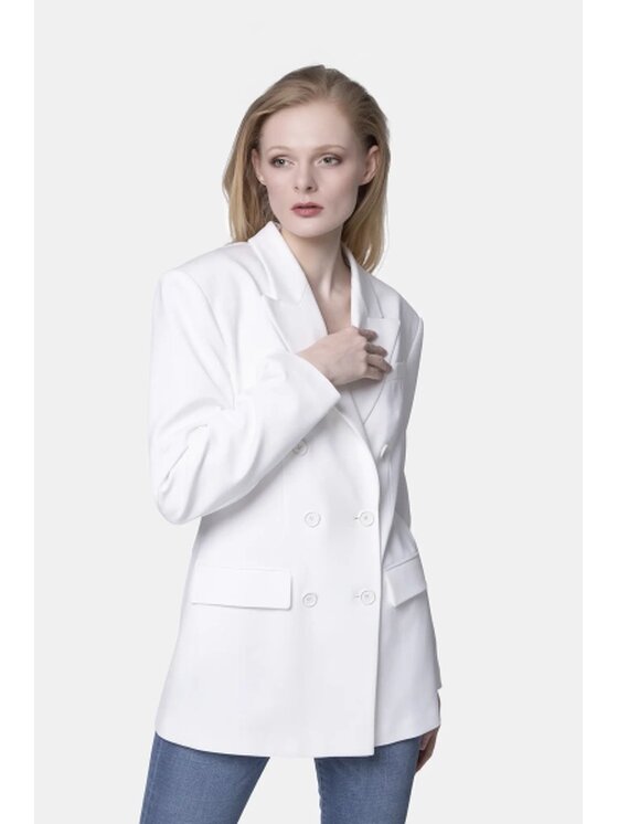 PINKO PINKO Marynarka Marinaio Biały Oversize