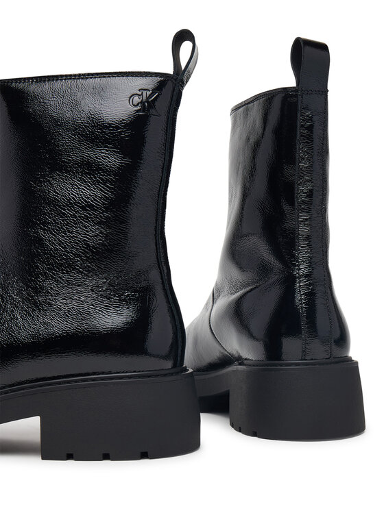 Calvin Klein Calvin Klein Stiefeletten Chunky Zip Boot Shiny Lth HW0HW03200 Schwarz