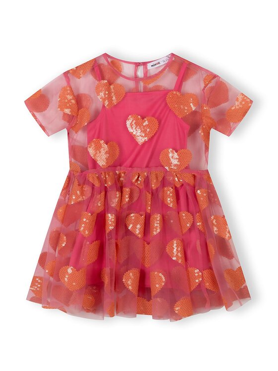 minoti minoti Sukienka elegancka 30DRESS173 Różowy Regular Fit