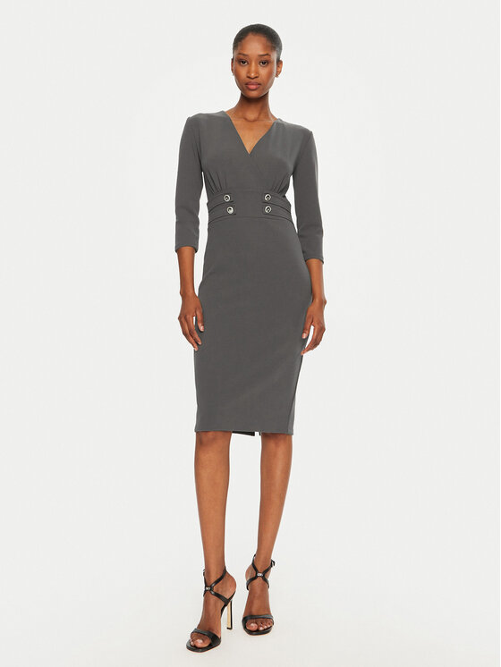Rinascimento Rinascimento Koktel haljina CFC0119920003 Siva Regular Fit