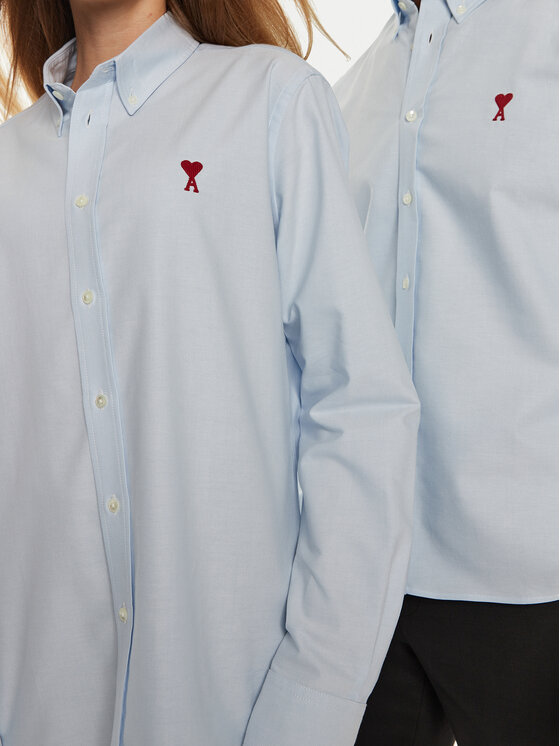 AMI Paris AMI Paris Camicia BFUSH063CO0031 Celeste Regular Fit