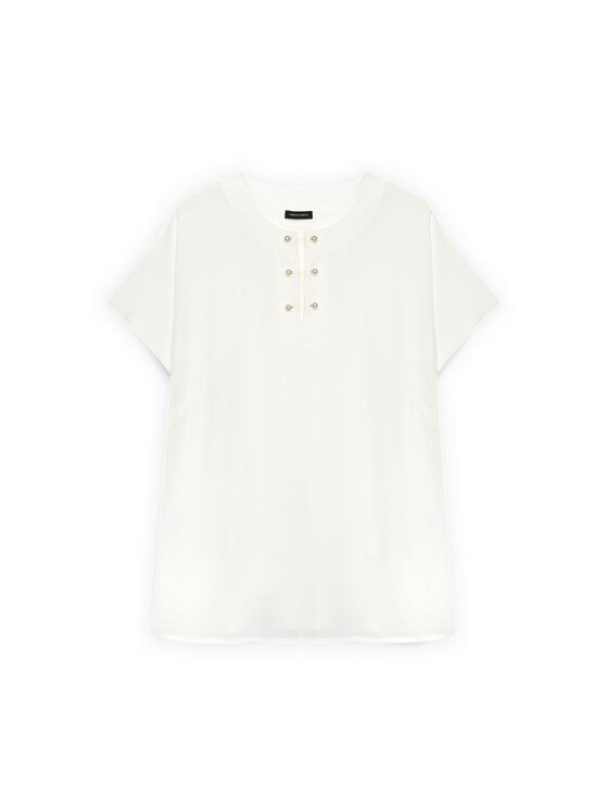 Fiorella Rubino Fiorella Rubino T-Shirt G09DL009112N011 Biały Regular Fit