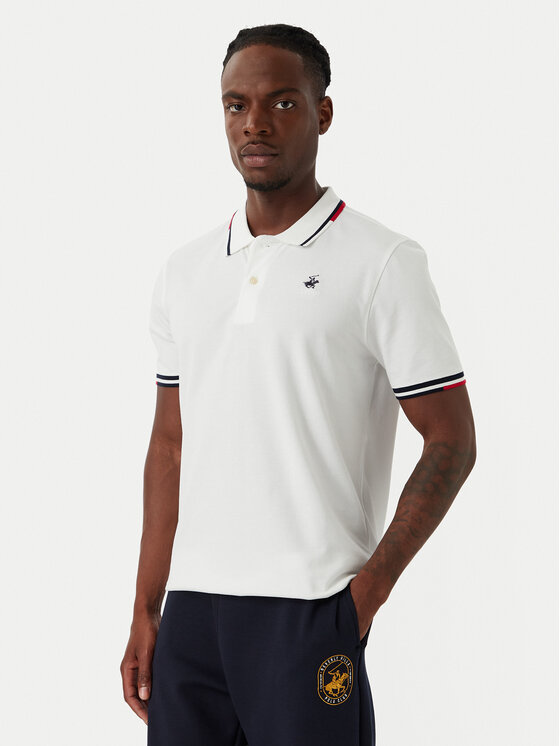 Beverly Hills Polo Club Tricou polo P-SS26M-P2525 Alb Regular Fit