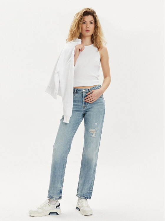 Tommy Hilfiger Tommy Hilfiger Jeans hlače Classic WW0WW41307 Modra Straight Fit