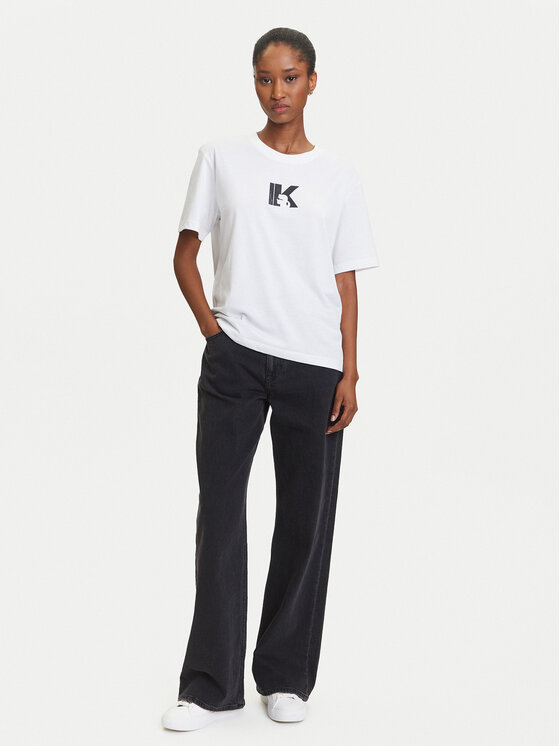 Karl Lagerfeld Jeans Karl Lagerfeld Jeans T-Shirt A3W17094 Biały Regular Fit