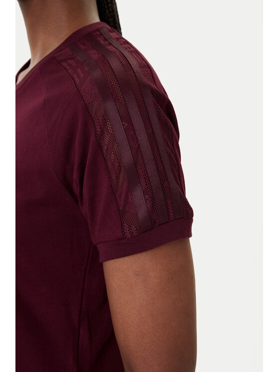 adidas adidas Тишърт Lace Cali KC6453 Бордо Regular Fit