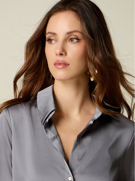 Oltre Oltre Koszula 5374R603185N013 Szary Regular Fit