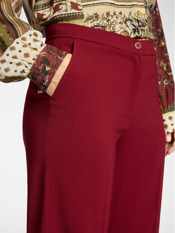 Elena Mirò Elena Mirò Spodnie materiałowe P053P000580N056 Bordowy Flare Fit