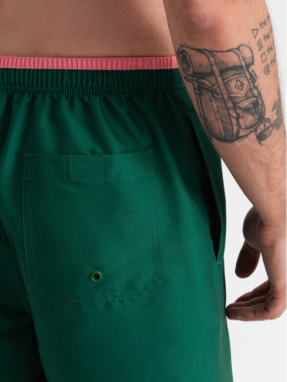 Ombre Ombre Plavecké šortky OM-SRBS-0141 Zelená Regular Fit