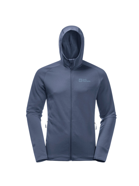 Jack Wolfskin Jack Wolfskin Felpa Jack Wolfskin Baiselberg Hooded FZ M Blu Regular Fit