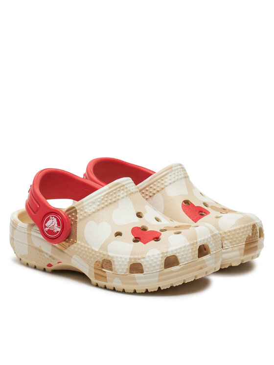 Crocs Crocs Παντόφλες Classic Heart Print Clog T 206832 Μπεζ