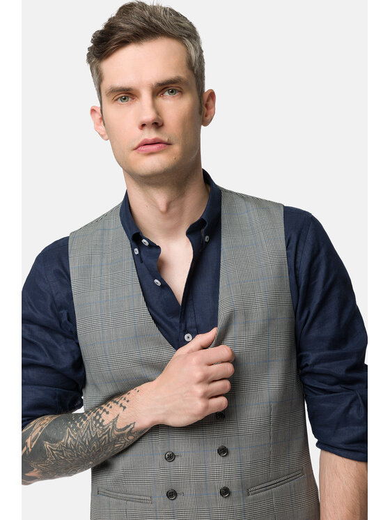 Lancerto Lancerto Kamizelka Calgary KA073123000002 Szary Slim Fit