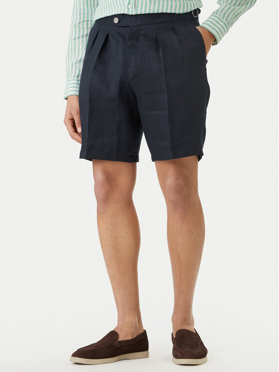 BOSS BOSS Kratke hlače iz tkanine H-Perin 50561858 Mornarsko modra Tapered Fit