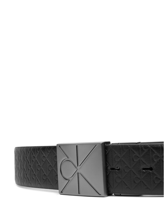 Calvin Klein Calvin Klein Pánský pásek Emblem Plaque W/ Aop 35Mm Adj/Re LV04D7083G Černá