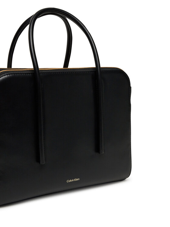 Calvin Klein Calvin Klein Ročna torba Carryall Mini Leather Tote Bag LV04F3034G Črna