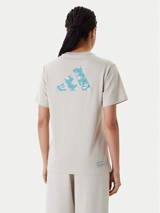adidas adidas T-särk House of Tiro Graphic JM4358 Beež Regular Fit