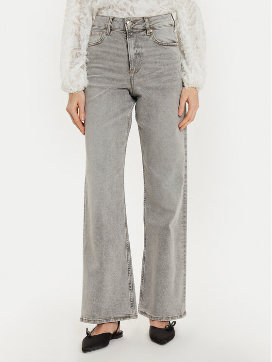 Gina Tricot Džínsy 22129 Sivá Wide Leg