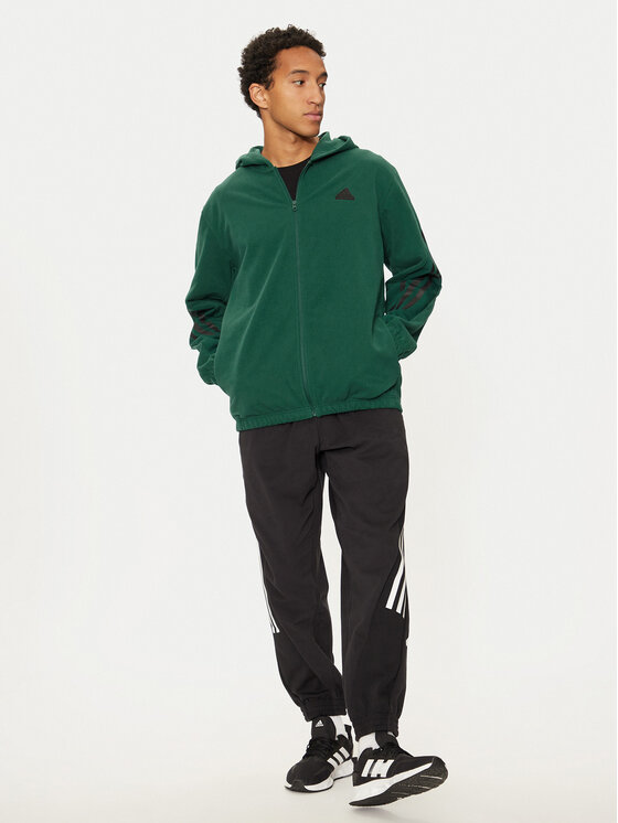adidas adidas Felpa di pile Future Icons 3-Stripes IW6079 Verde Regular Fit