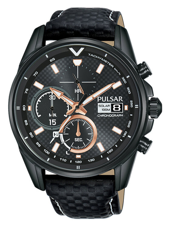Pulsar Pulsar Zegarek PULSAR Chronograph Solar PZ6033X1 Czarny