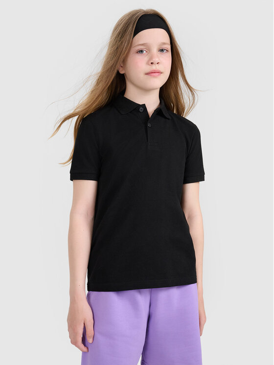4F 4F Polo BASIC+ Czarny Regular Fit