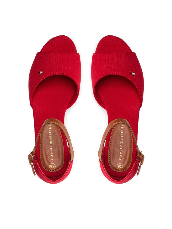 Tommy Hilfiger Tommy Hilfiger Espadryle Rope Wedge Sandal T3A7-32185-0048 S Czerwony