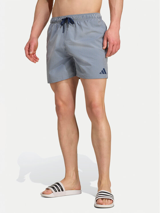 adidas Pantaloni scurți pentru înot Seersucker Stripy JX2674 Bleumarin Regular Fit