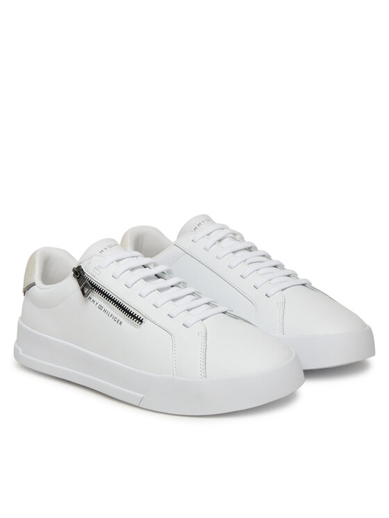 Tommy Hilfiger Tommy Hilfiger Sneakersy Th Court Zip FM0FM05730 Biały