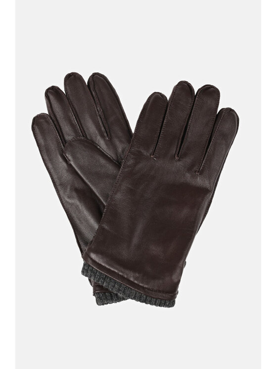 Lancerto Lancerto Rękawiczki Męskie Skórzane Brązowy
