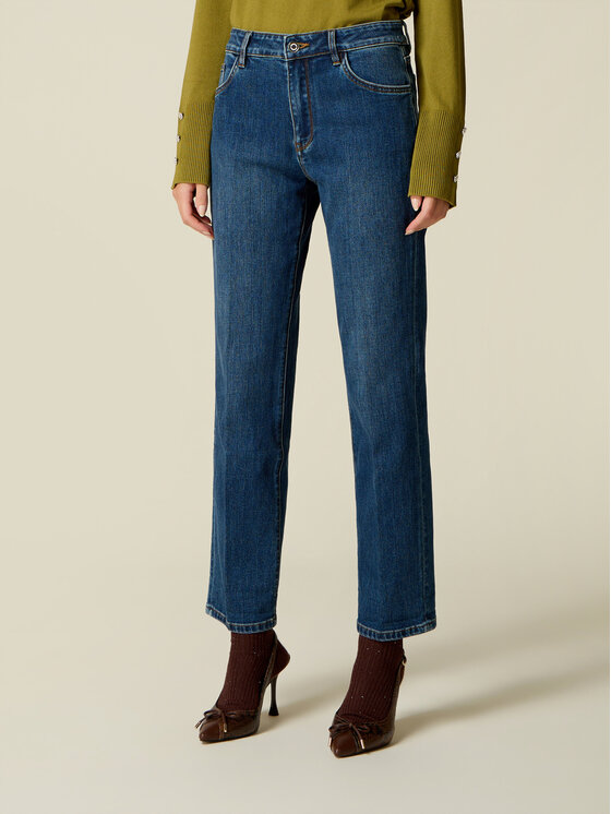 Oltre Oltre Jeansy P412R009278N034 Niebieski Regular Fit
