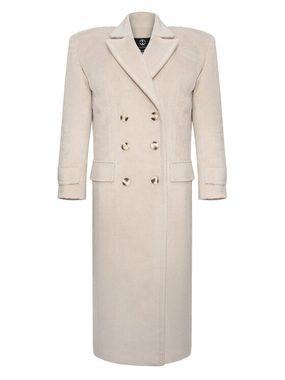 Magda Matyja Magda Matyja Płaszcz zimowy FLAVIA COAT Beżowy Straight Fit
