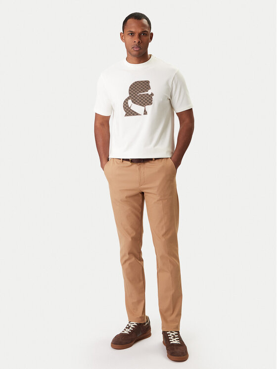KARL LAGERFELD KARL LAGERFELD Tričko 755055 561221 Écru Regular Fit
