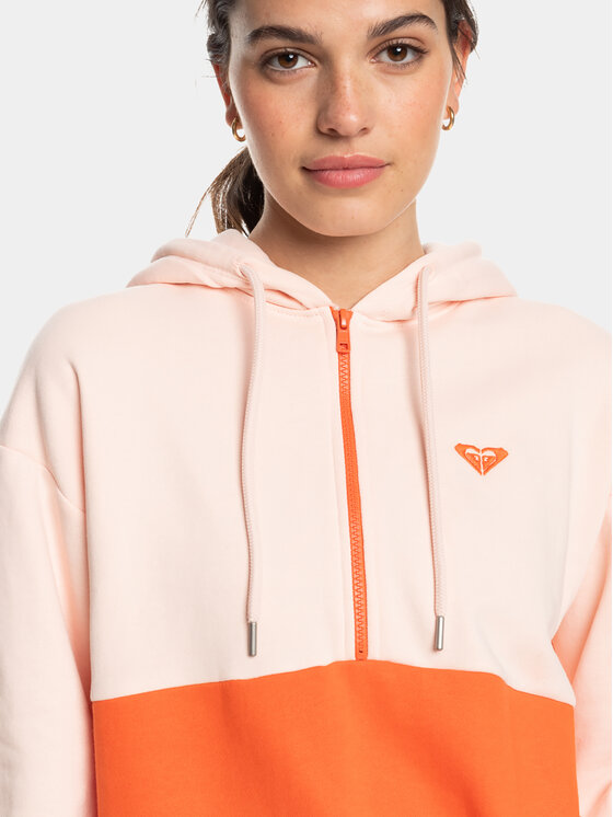 Roxy Roxy Bluza Ess Nrj Cbk Hoo Otlr ERJFT04673 Écru Regular Fit