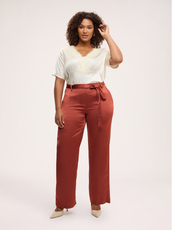 Fiorella Rubino Fiorella Rubino Spodnie materiałowe P009T005598N037 Brązowy Regular Fit
