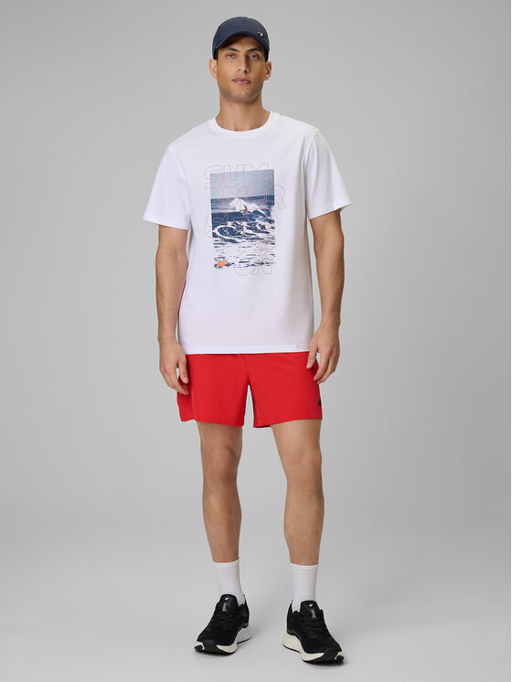 4F 4F T-Shirt BEACHWEAR Biały Regular Fit