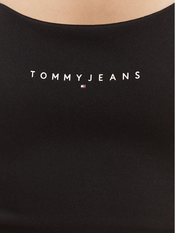 Tommy Jeans Tommy Jeans Každodenní šaty Linear DW0DW22338 Černá Slim Fit
