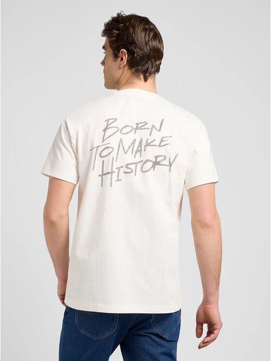 Lee Lee T-Shirt RELAXED GRAPHIC TEE Biały Relaxed Fit