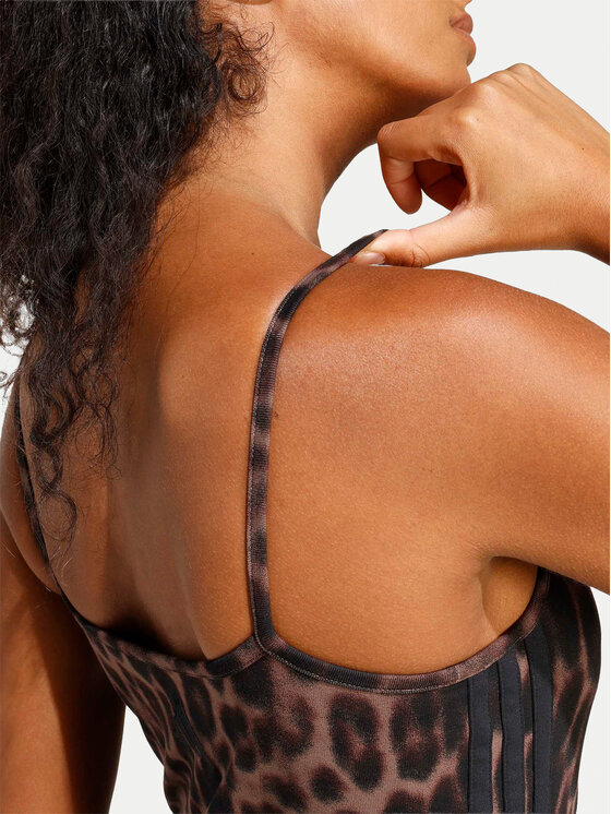 adidas adidas Φόρεμα καθημερινό Seasonal Essentials Leopard Print JZ0204 Καφέ Slim Fit