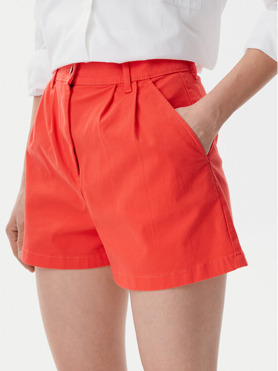 Tommy Jeans Tommy Jeans Pantalon scurți din material Claire DW0DW21643 Portocaliu Regular Fit