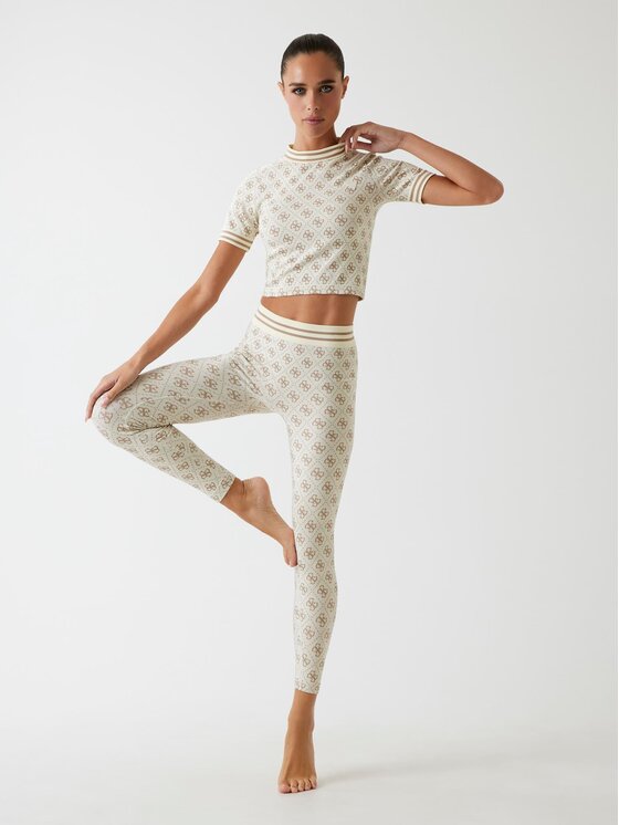 Guess Guess Hlače iz tkanine 179838 Bež Slim Fit