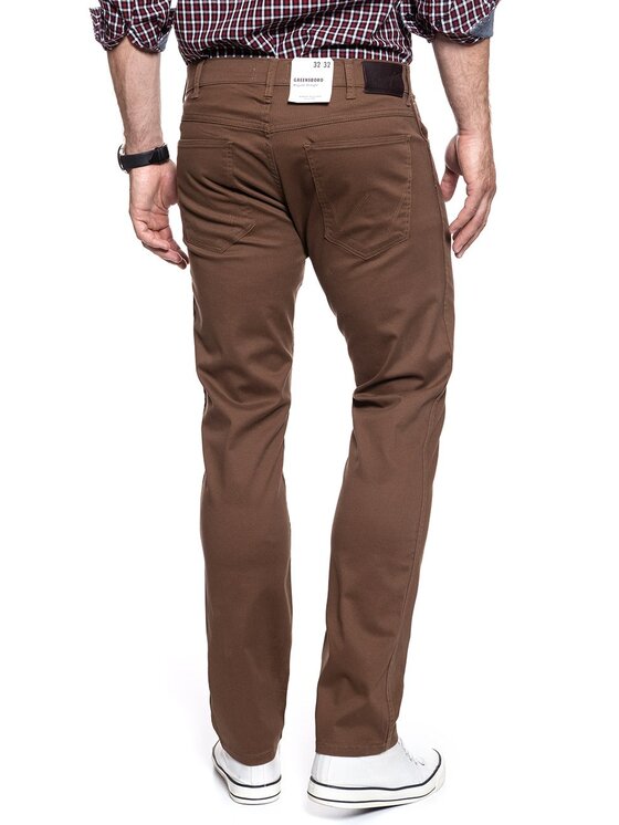 Wrangler Wrangler Pantaloni di tessuto GREENSBORO Marrone Straight Fit
