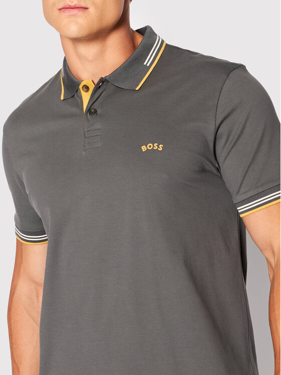 Boss Poloshirt Paul Curved 50469245 Grau Slim Fit | Modivo.de