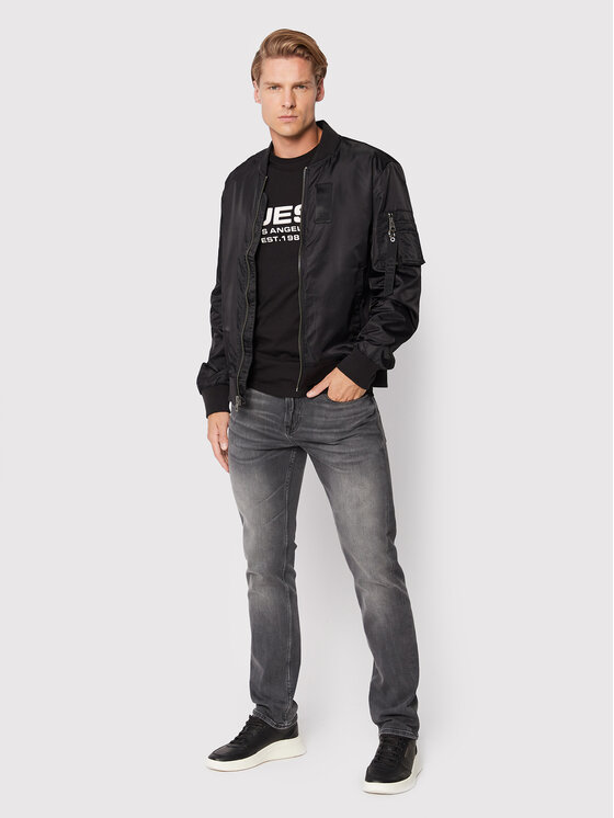 Guess Guess Pulover Angeles M2YAN2 D4Q52 Gri Slim Fit