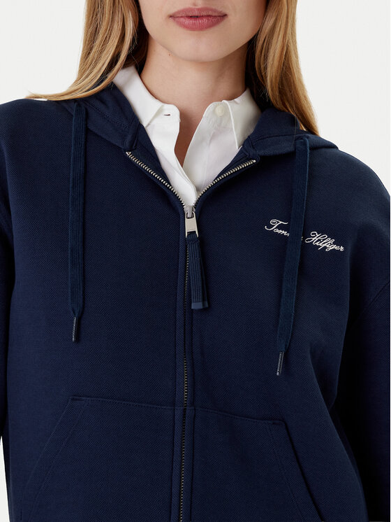 Tommy Hilfiger Tommy Hilfiger Pulóver Script WW0WW45742 Sötétkék Regular Fit