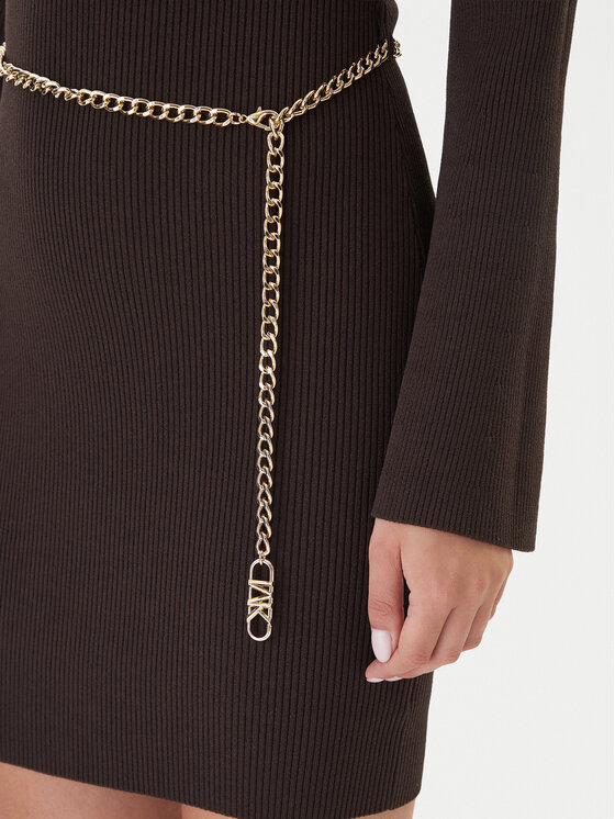 MICHAEL Michael Kors MICHAEL Michael Kors Džemper haljina MF583C633D Smeđa Slim Fit