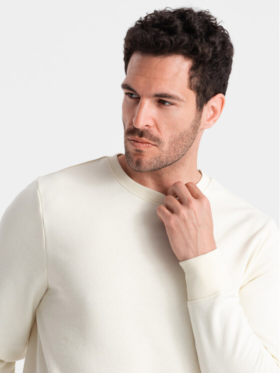 Ombre Ombre Mikina OM-SSBN-0159 Écru Regular Fit
