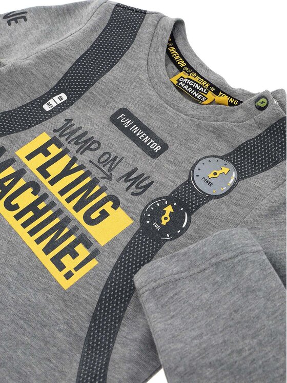 Original Marines Original Marines Тениска с дълъг ръкав DCA0707NM Сив Regular Fit