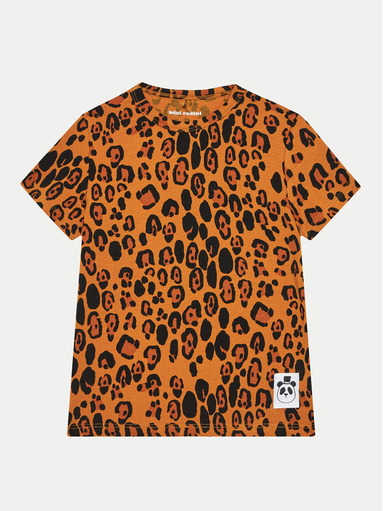 Mini Rodini T-shirt Basic Leopard 1000000213 Smeđa Regular Fit