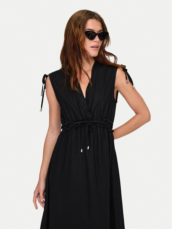 ONLY ONLY Sukienka letnia Goa 15363694 Czarny Regular Fit